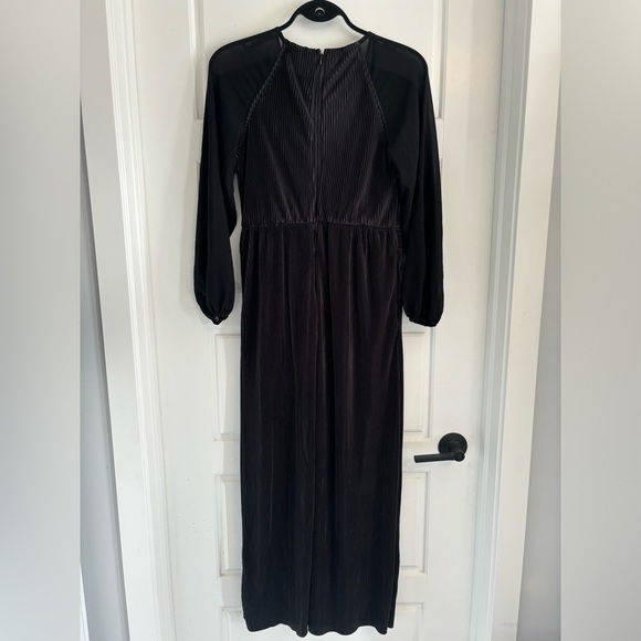 Cato Plisse Jumpsuit Wide Leg Plisse Sheer High Neck Midnight Black Size… - Picture 10 of 12